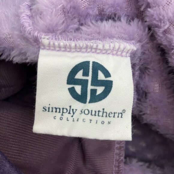 Simply Southern T Snap Fleece Pullover Jacket Women's L Purple Lavender Pockets - Picture 5 of 6